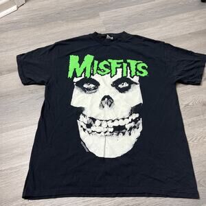 Vintage Misfits Glow in the Dark T Shirt Mens Adult XL Black 1997 big skull y2k